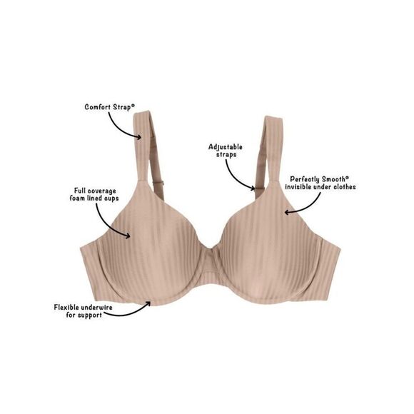 Playtex Secrets All Over Smoothing Seamless Full-Coverage Underwire T-Shirt Bra - Picture 5 of 5